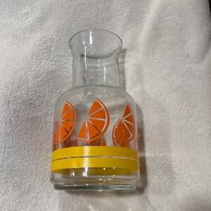Vintage Retro Libbey Orange Slice Drinking Glass pitcher